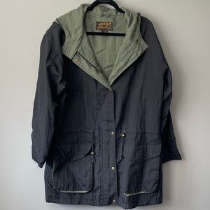 Vintage 90's Black and Army Green Eddie Bauer Jacket